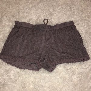 Purple lace shorts